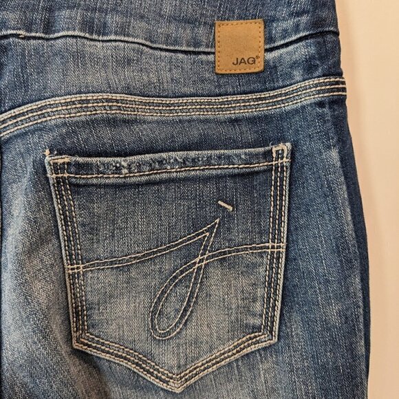 Jag Jeans High Rise Skinny Distressed Pull-On Jeans Dark Wash Blue Women's SZ 6 - Picture 8 of 16